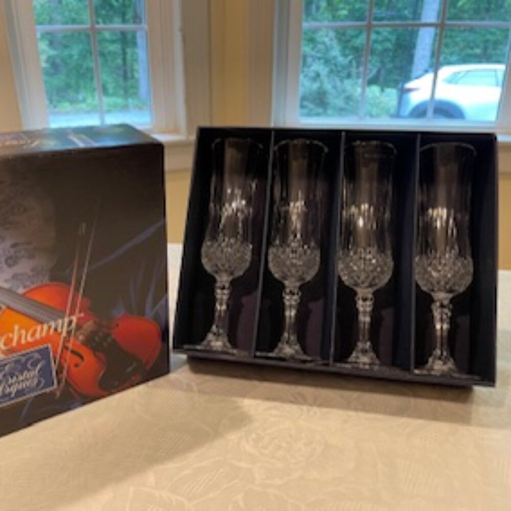 Cristal d'Arques Champagne Flutes (Set of 4) - Like New - Excellent Condition!